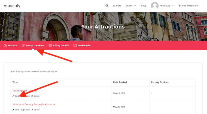 edit attraction