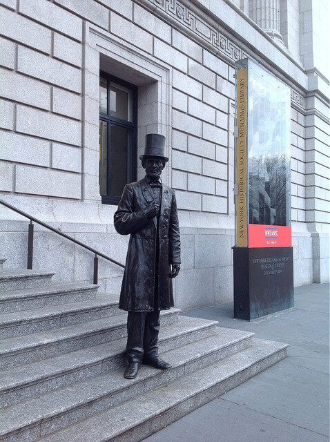 Lincoln: New York Historical Society Museum steps