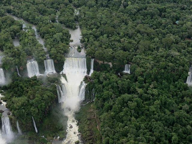 Brazil. Helicopter flight over Igua&ccedil;u falls.